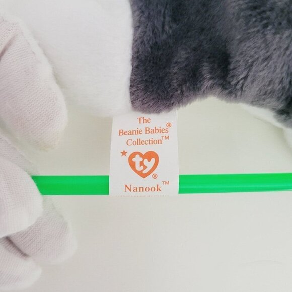 Ty Beanie Baby NANOOK The Husky Dog 4th Gen 1996 8" PRISTINE TRUSTED SELLER NWT - Picture 10 of 12